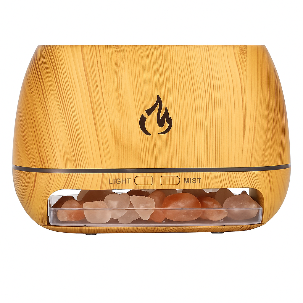 3D Flame Effect Essential Oil Diffuser, Ultrasonic Aroma Humidifier with LED Light & USB Power