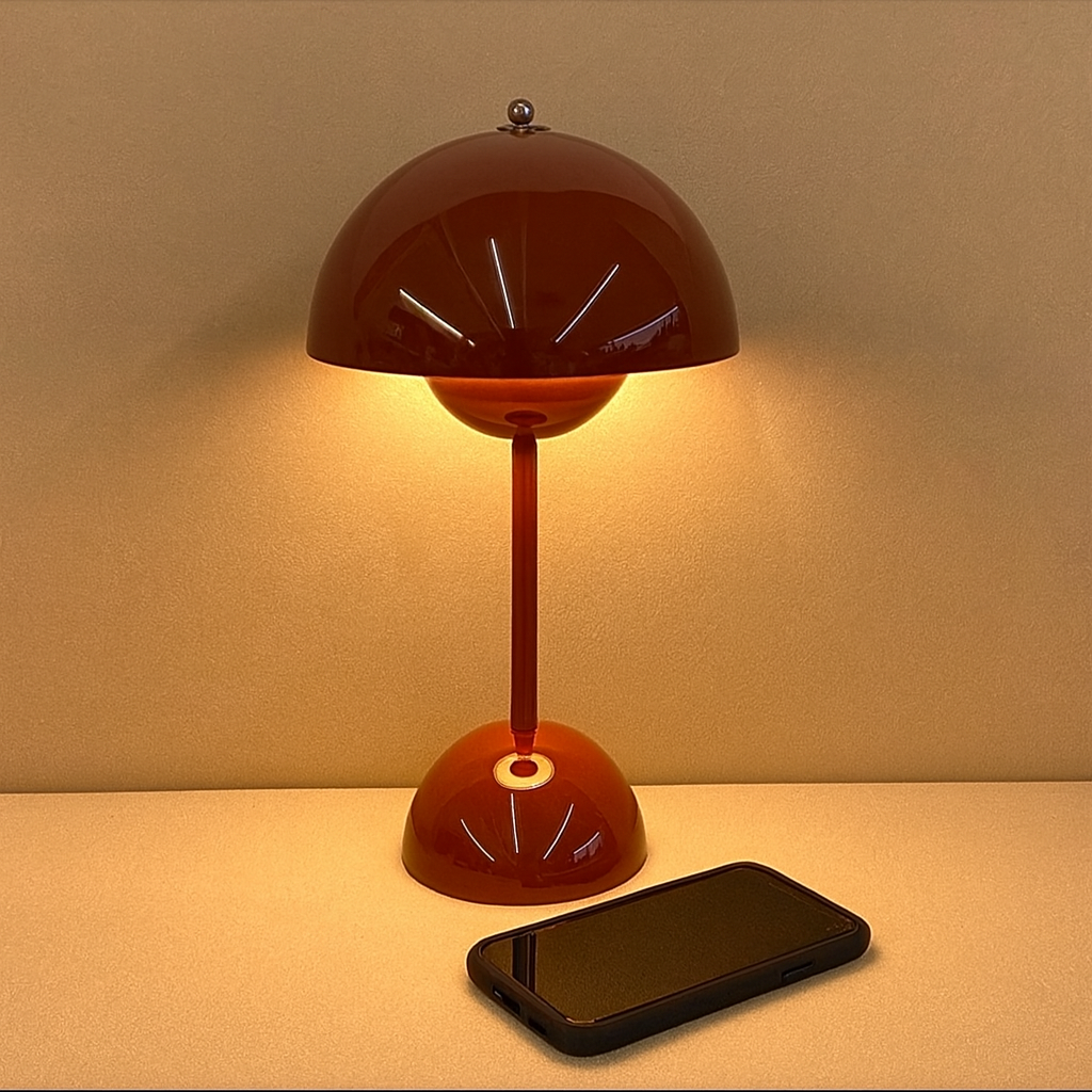 USB Rechargeable Mushroom Table Lamp – 3 Brightness Levels, Touch Control, LED Night Light