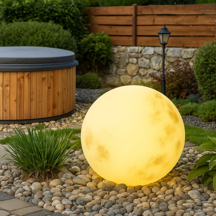 Solar Garden Lamp in Moon Shape for Atmospheric Outdoor Areas