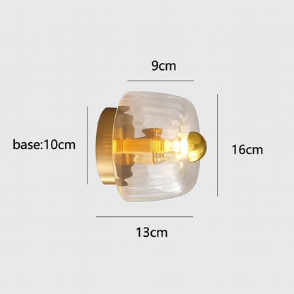 Modern Glass Wall Lamp, Decorative Up & Down Light Fixture for Living Room, Hallway, Stairs, E14
