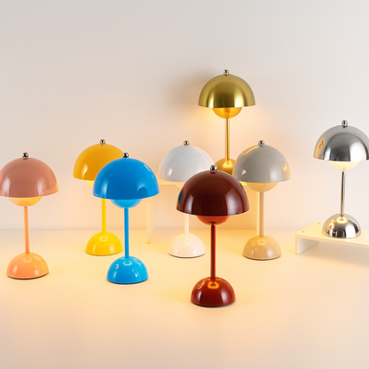 USB Rechargeable Mushroom Table Lamp – 3 Brightness Levels, Touch Control, LED Night Light