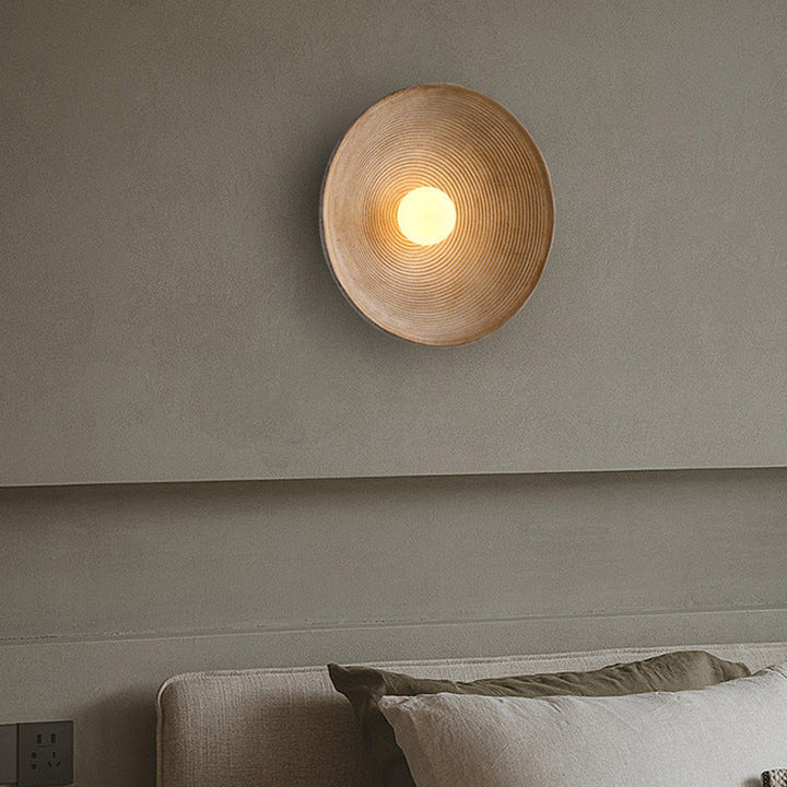Japanese Wooden Wall Light – Minimalist Round LED Design