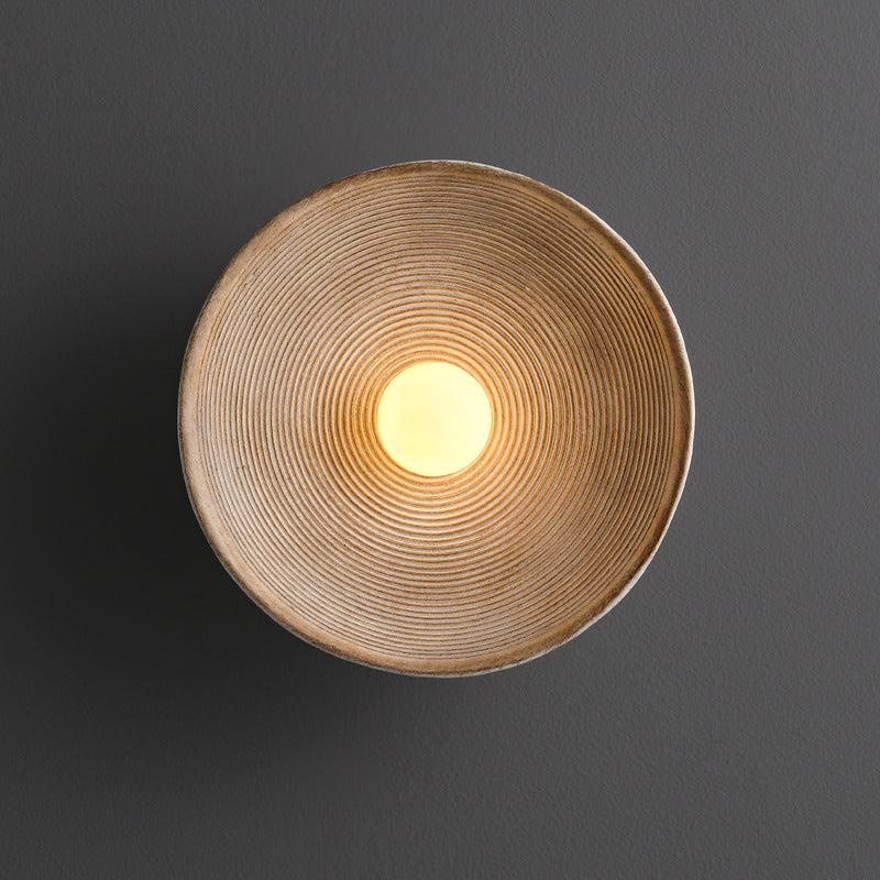 Japanese Wooden Wall Light – Minimalist Round LED Design
