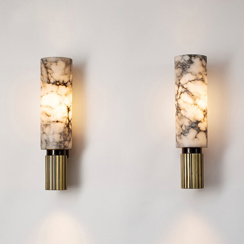 Copper-Stone Wall Light – Modern Natural LED Design