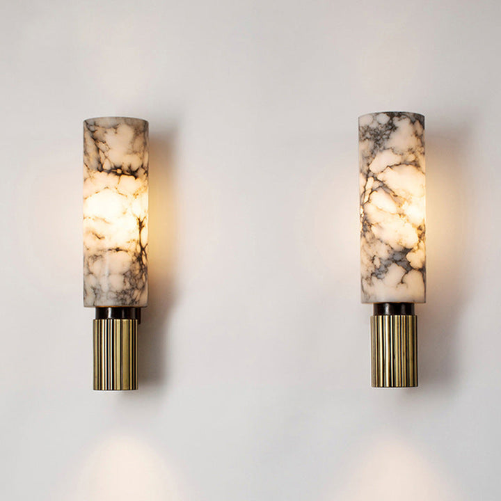 Copper-Stone Wall Light – Modern Natural LED Design