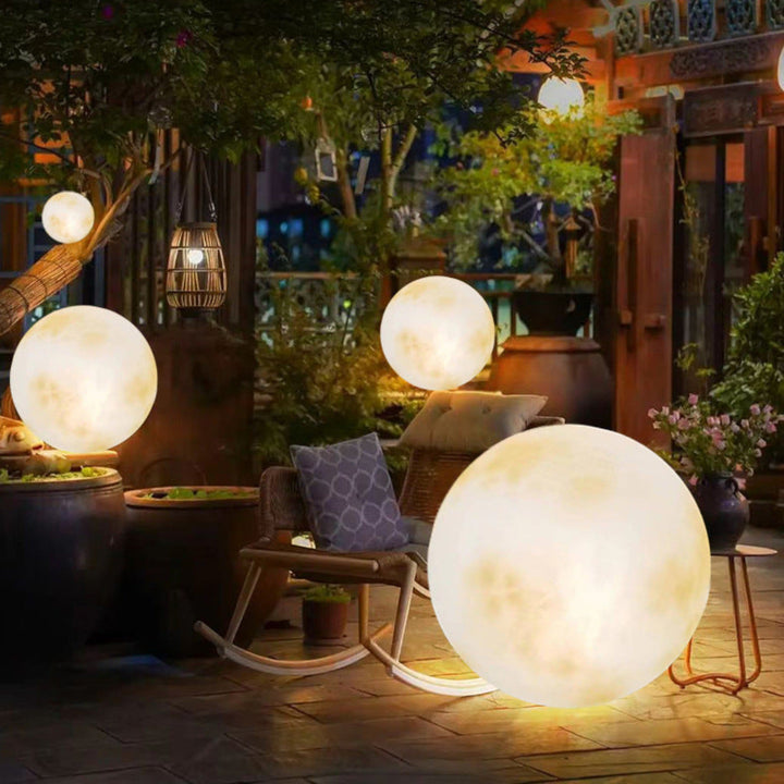 Solar Garden Lamp in Moon Shape for Atmospheric Outdoor Areas
