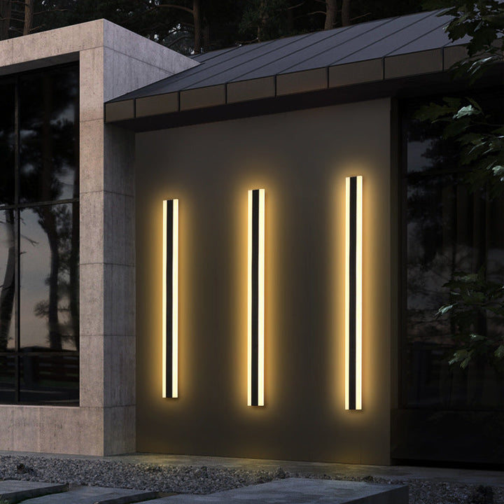 LED Outdoor Wall Light with Warm Linear Light for Modern Outdoor Areas