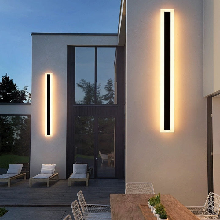 LED Outdoor Wall Light with Warm Linear Light for Modern Outdoor Areas