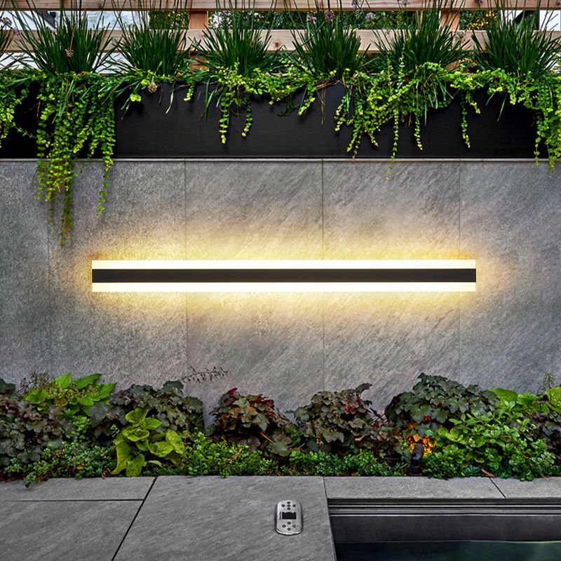 LED Outdoor Wall Light with Warm Linear Light for Modern Outdoor Areas