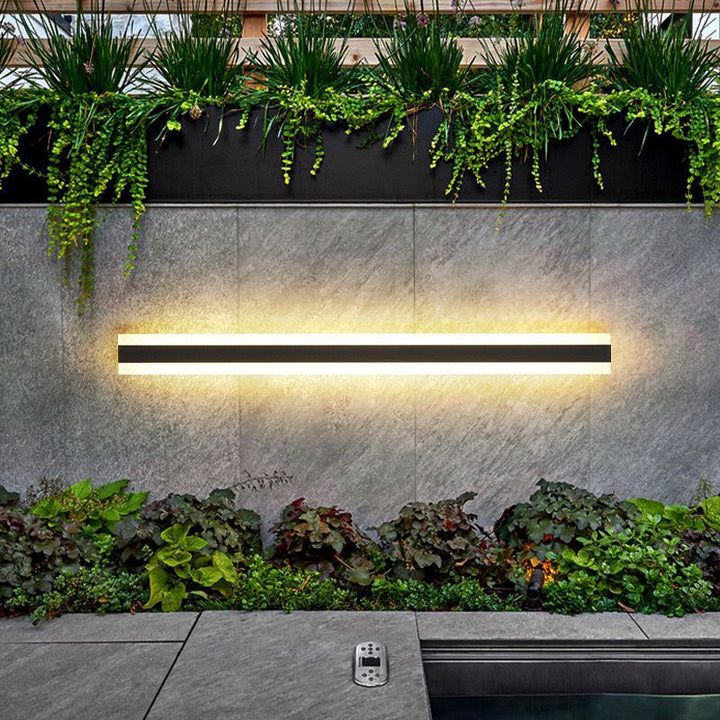 LED Outdoor Wall Light with Warm Linear Light for Modern Outdoor Areas