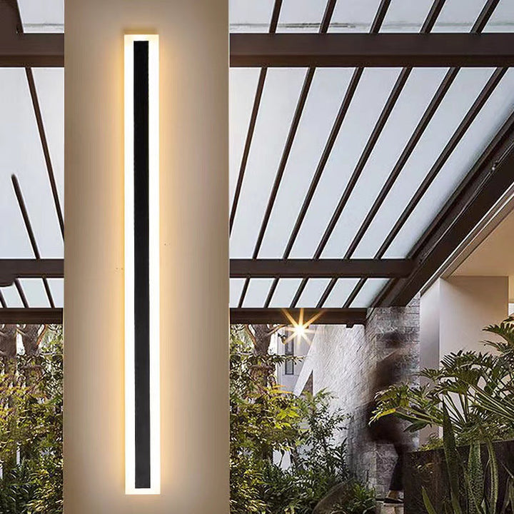 LED Outdoor Wall Light with Warm Linear Light for Modern Outdoor Areas