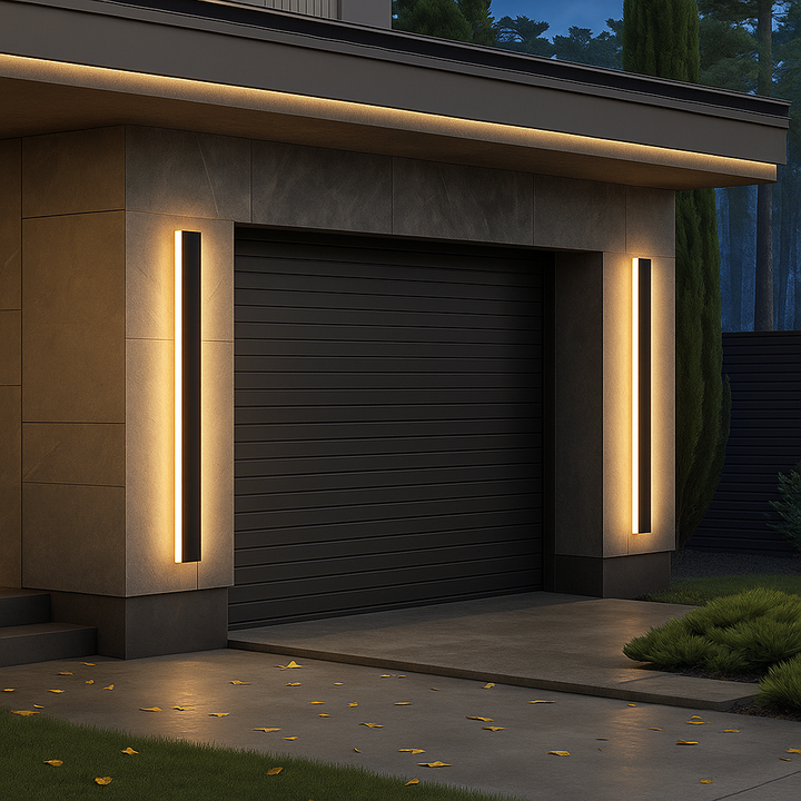 LED Outdoor Wall Light with Warm Linear Light for Modern Outdoor Areas