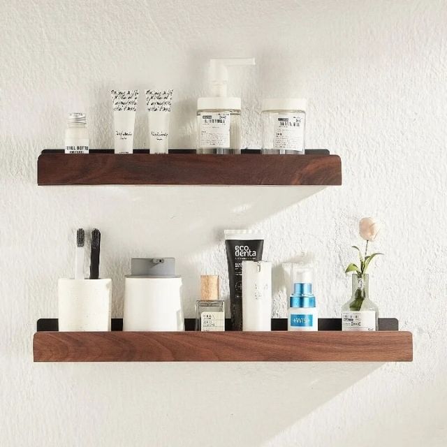 AeroWood - Wall Shelf for the Bathroom made of Natural Wood