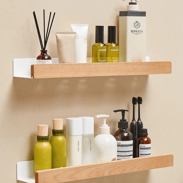 AeroWood - Wall Shelf for the Bathroom made of Natural Wood