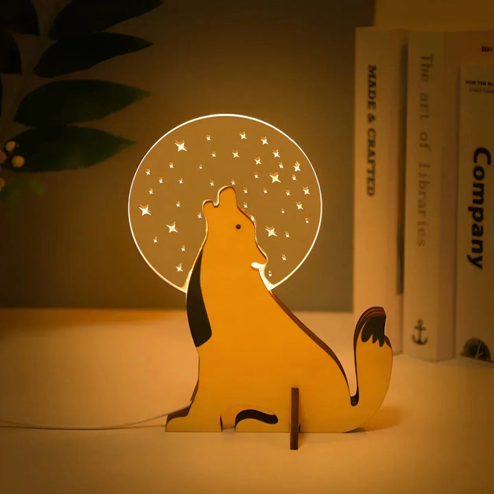 BeamBud - Wooden Animal Table Lamp with Gentle LED Light