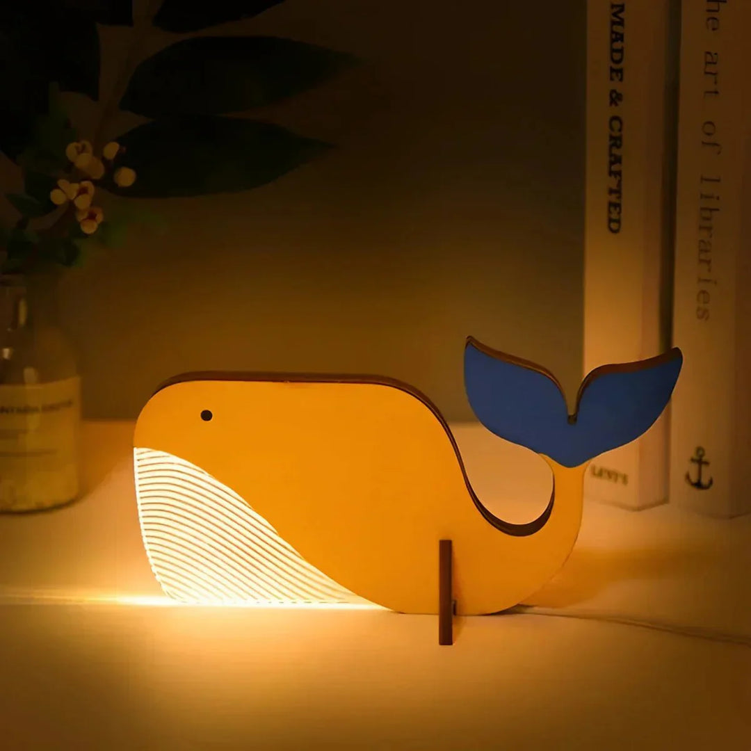 BeamBud - Wooden Animal Table Lamp with Gentle LED Light