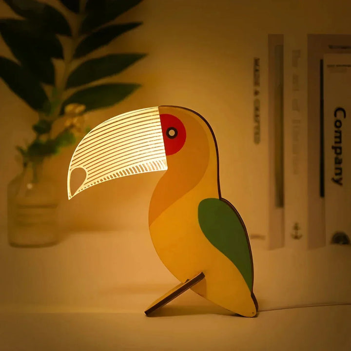BeamBud - Wooden Animal Table Lamp with Gentle LED Light