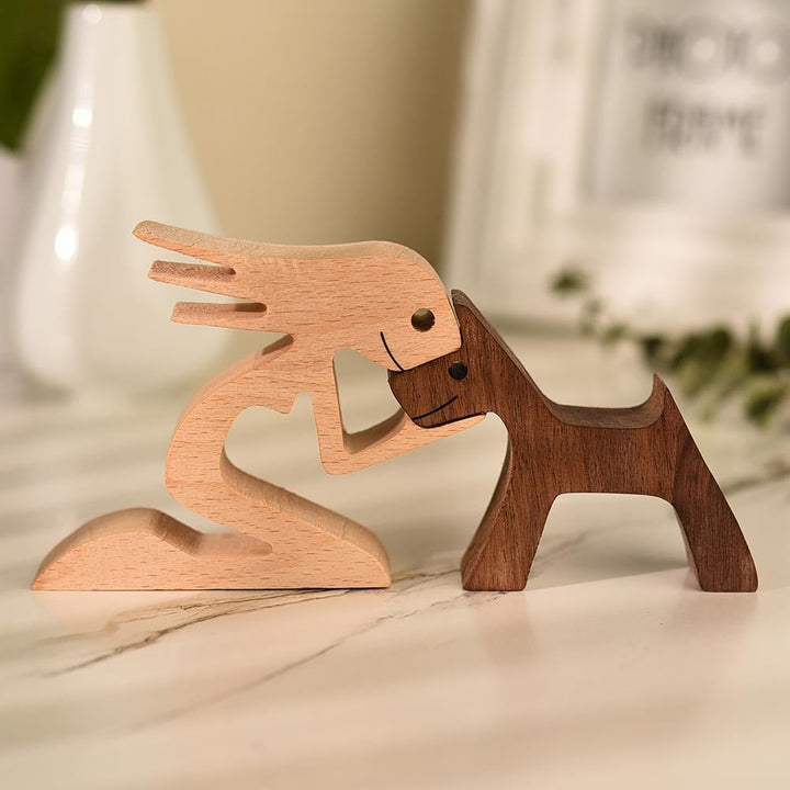 Erik – Wooden Sculpture of Man & Dog