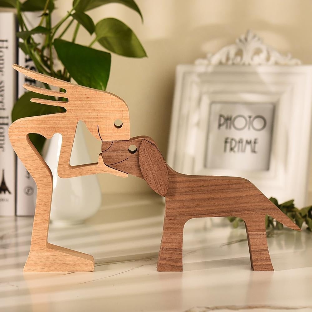 Erik – Wooden Sculpture of Man & Dog