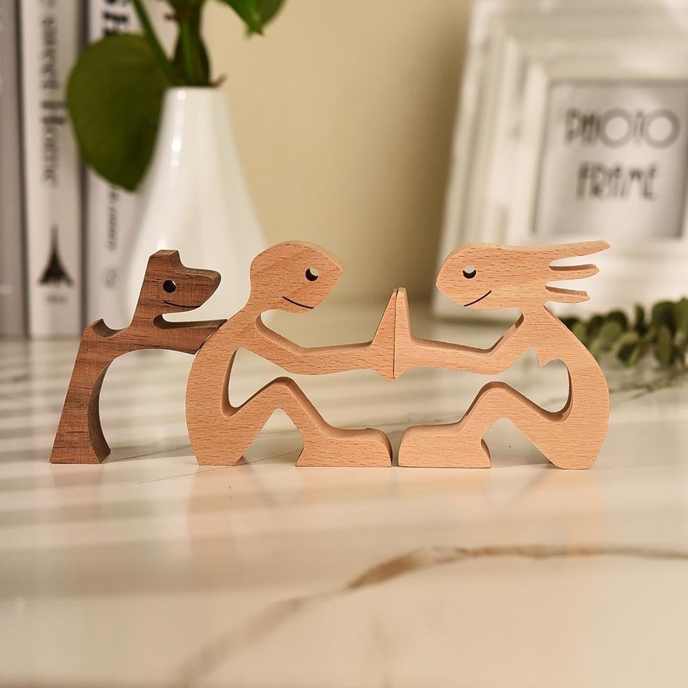 Erik – Wooden Sculpture of Man & Dog