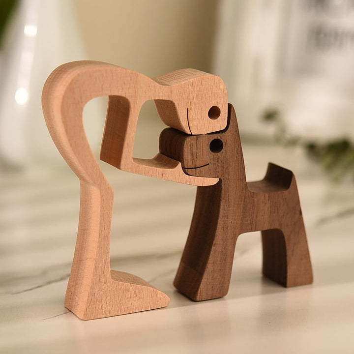 Erik – Wooden Sculpture of Man & Dog