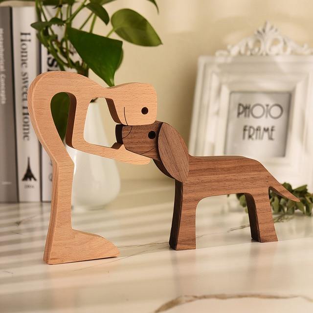 Erik – Wooden Sculpture of Man & Dog