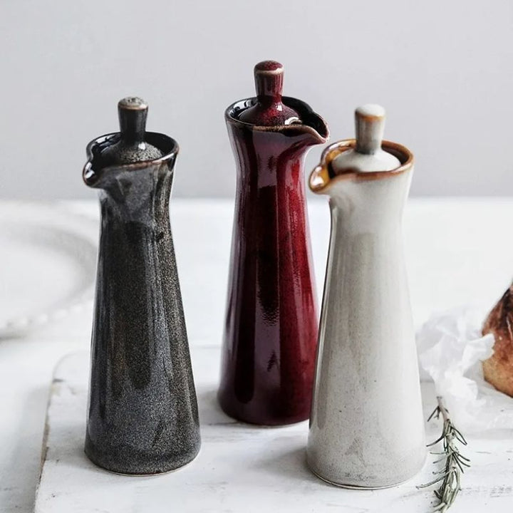 Fabian – Ceramic Oil Bottle with Spout for Kitchen & Table