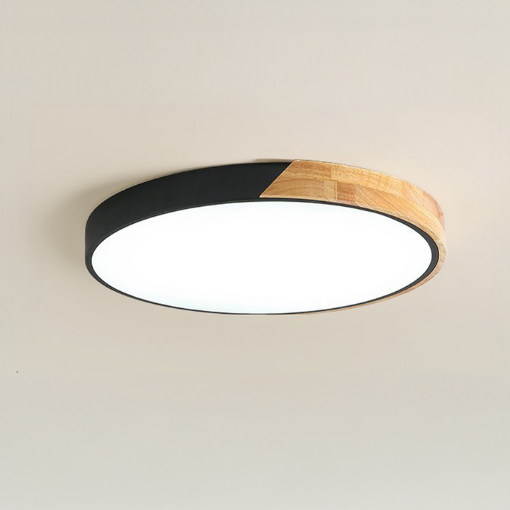 Scandinavian Wooden Ceiling Lamp – Modern Minimalist LED Design
