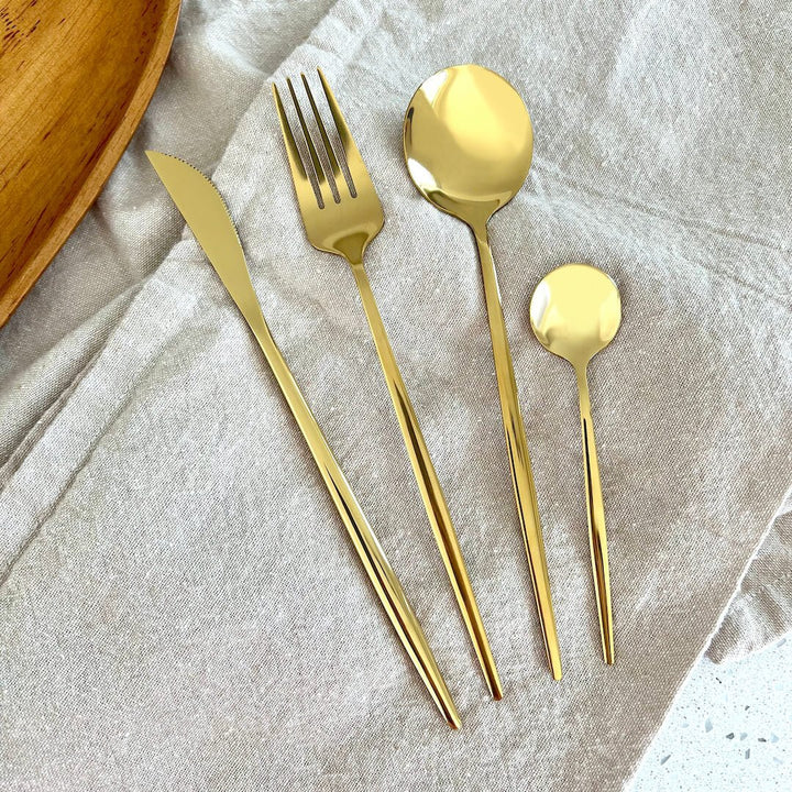GoldenSet – Minimalist Stainless Steel Cutlery Set 24-piece