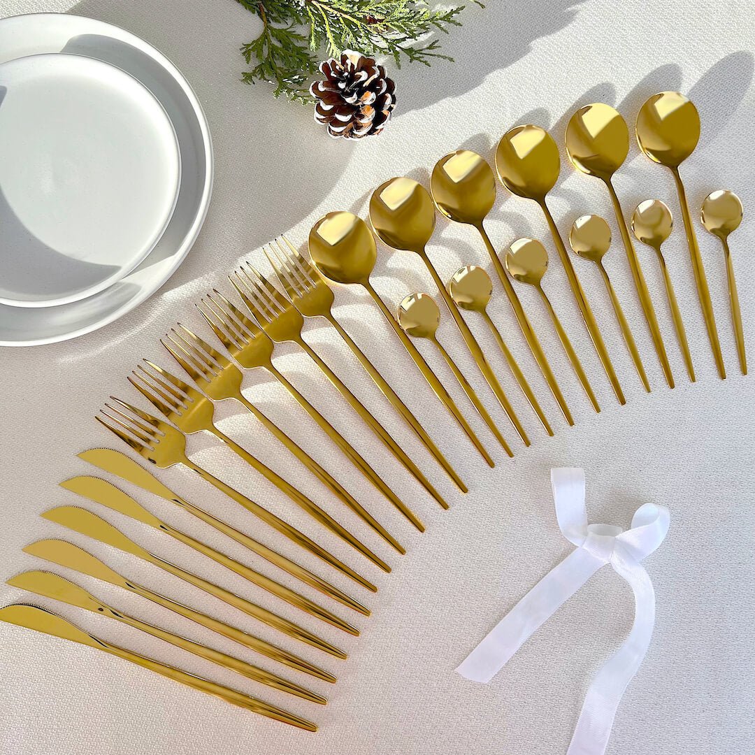 GoldenSet – Minimalist Stainless Steel Cutlery Set 24-piece