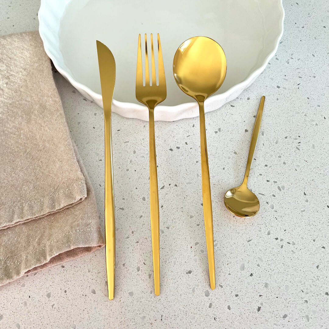 GoldenSet – Minimalist Stainless Steel Cutlery Set 24-piece