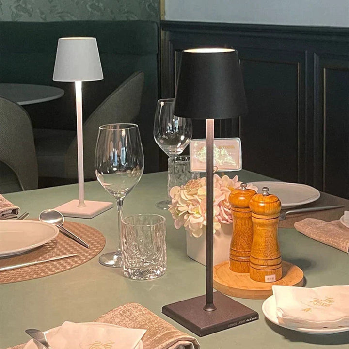 Wireless Iron Table Lamp Rechargeable & Dimmable