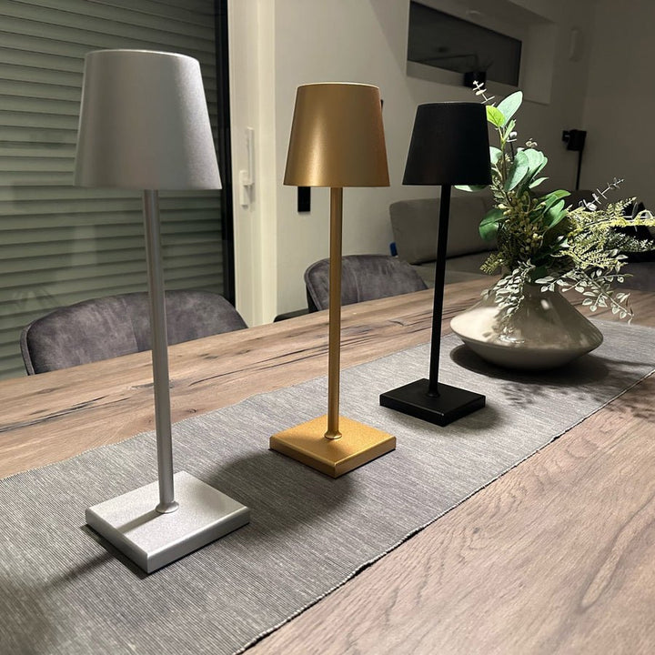 Wireless Iron Table Lamp Rechargeable & Dimmable