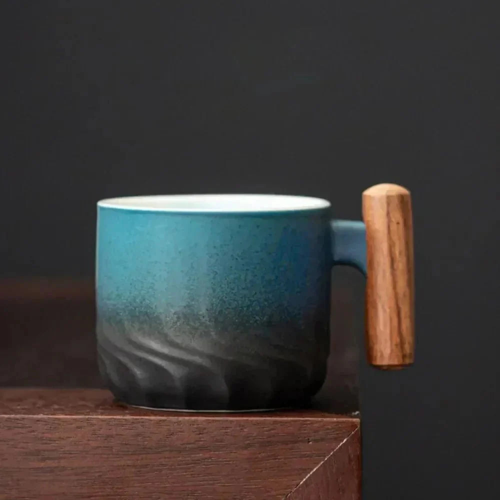 Ceramic Mug with Wooden Handle
