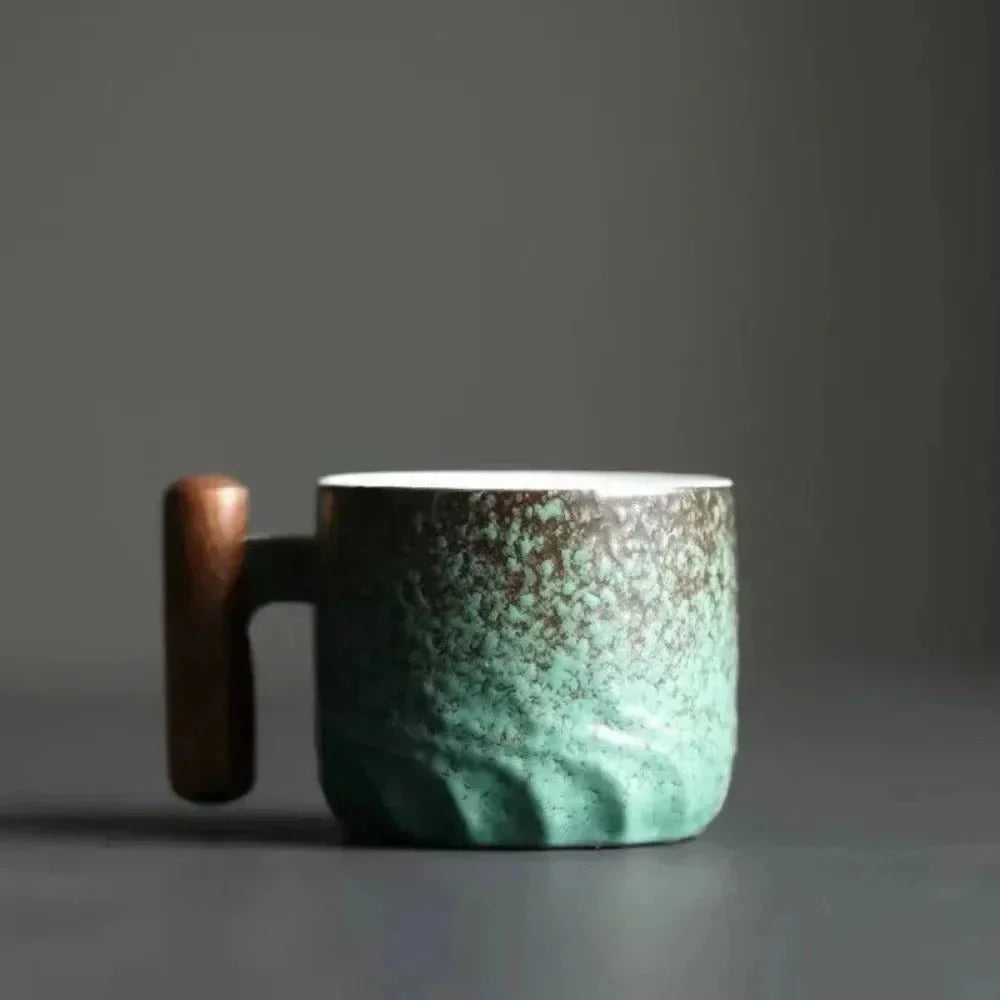 Ceramic Mug with Wooden Handle