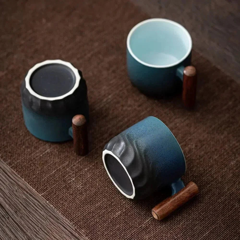 Ceramic Mug with Wooden Handle