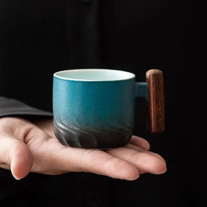 Ceramic Mug with Wooden Handle