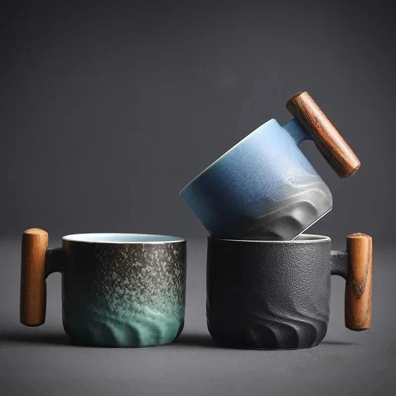 Ceramic Mug with Wooden Handle