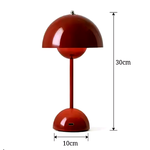 USB Rechargeable Mushroom Table Lamp – 3 Brightness Levels, Touch Control, LED Night Light