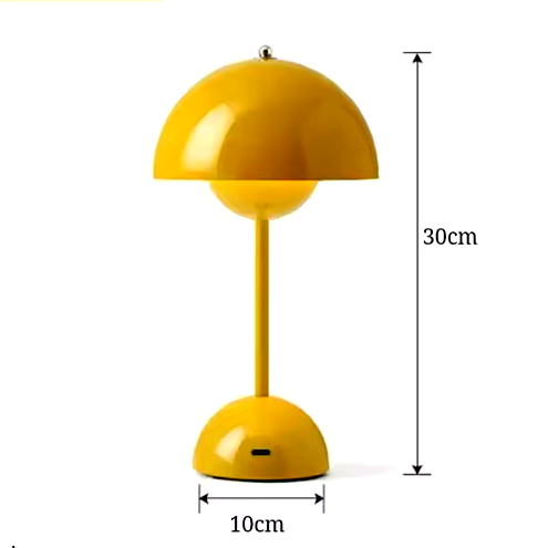 USB Rechargeable Mushroom Table Lamp – 3 Brightness Levels, Touch Control, LED Night Light