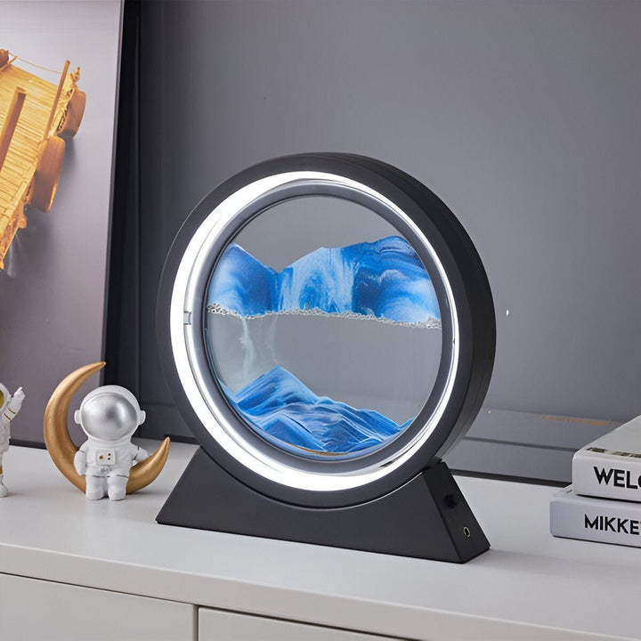 LED Desk Lamp Glass Colour Changing with Moving Sand Modern