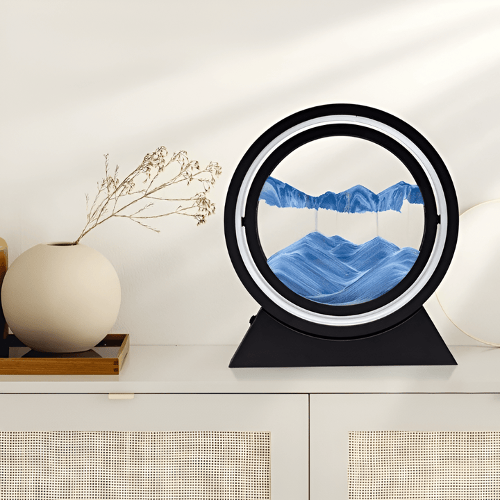 LED Desk Lamp Glass Colour Changing with Moving Sand Modern