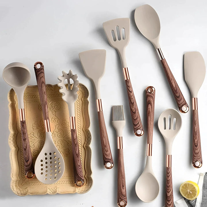 Lina – Kitchen Utensil Set with Wooden Handles