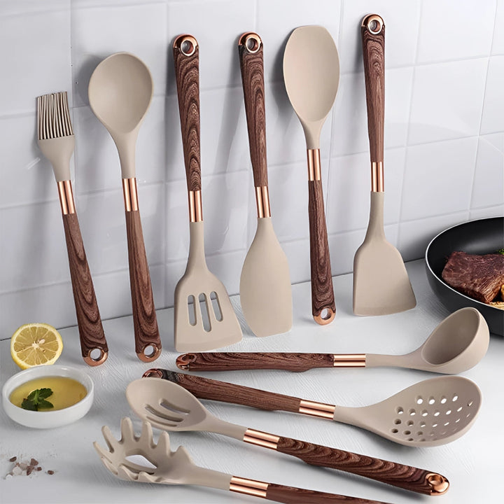 Lina – Kitchen Utensil Set with Wooden Handles