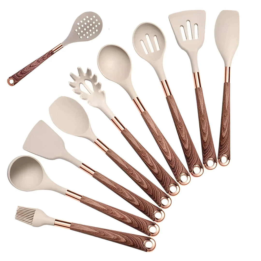 Lina – Kitchen Utensil Set with Wooden Handles