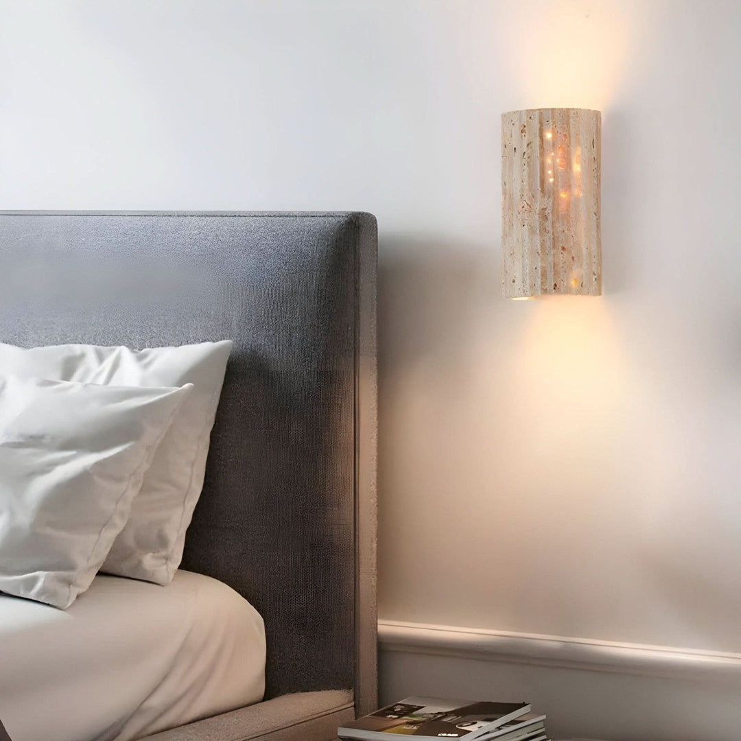 Livia – LED Wall Light Made of Natural Stone for Bedroom & Living Room