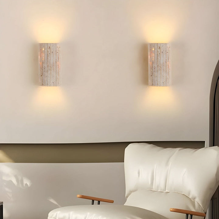 Livia – LED Wall Light Made of Natural Stone for Bedroom & Living Room