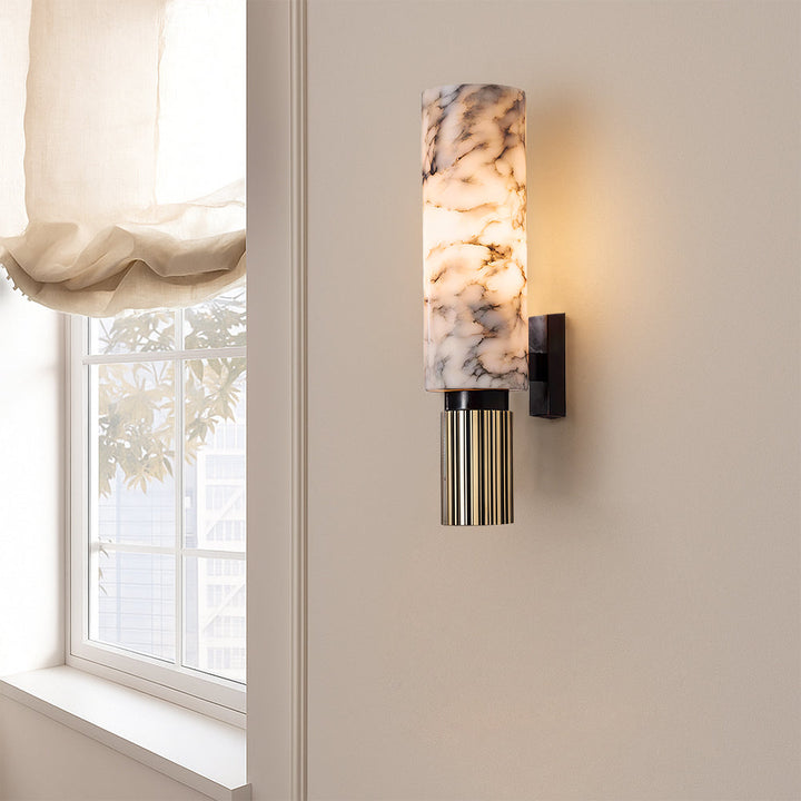 Copper-Stone Wall Light – Modern Natural LED Design