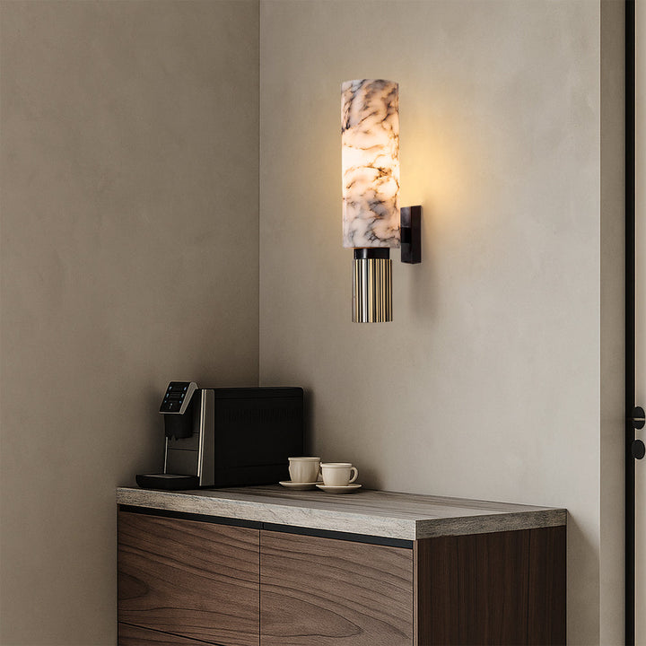 Copper-Stone Wall Light – Modern Natural LED Design