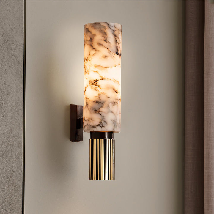 Copper-Stone Wall Light – Modern Natural LED Design